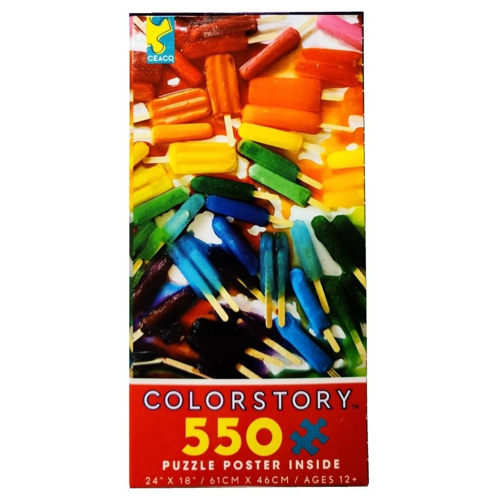 Ceaco Colorstory Rainbow Popsicles 550 Piece Jigsaw Puzzle 24" x 18" NEW